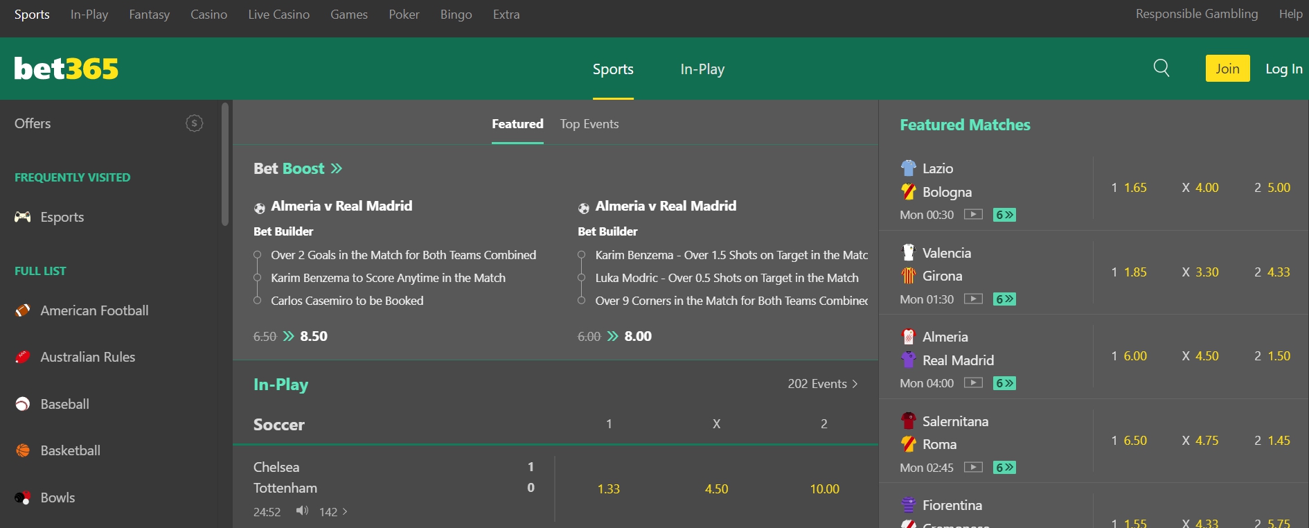 Bet365 - букмекерская контора в Украине