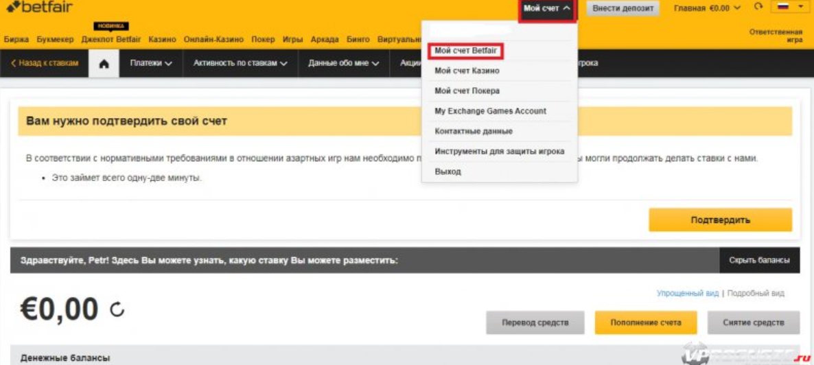 Возможности личного кабинета беттора