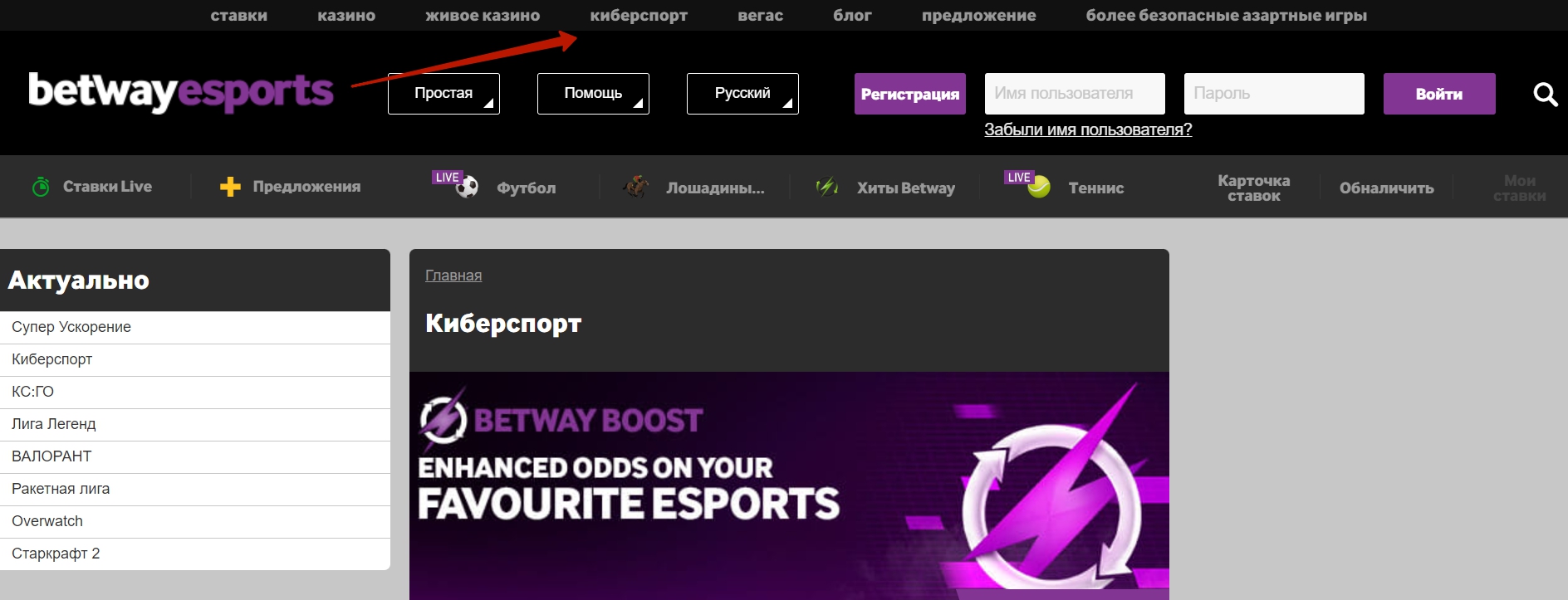 Киберспортивная линия, роспись и коэффициенты