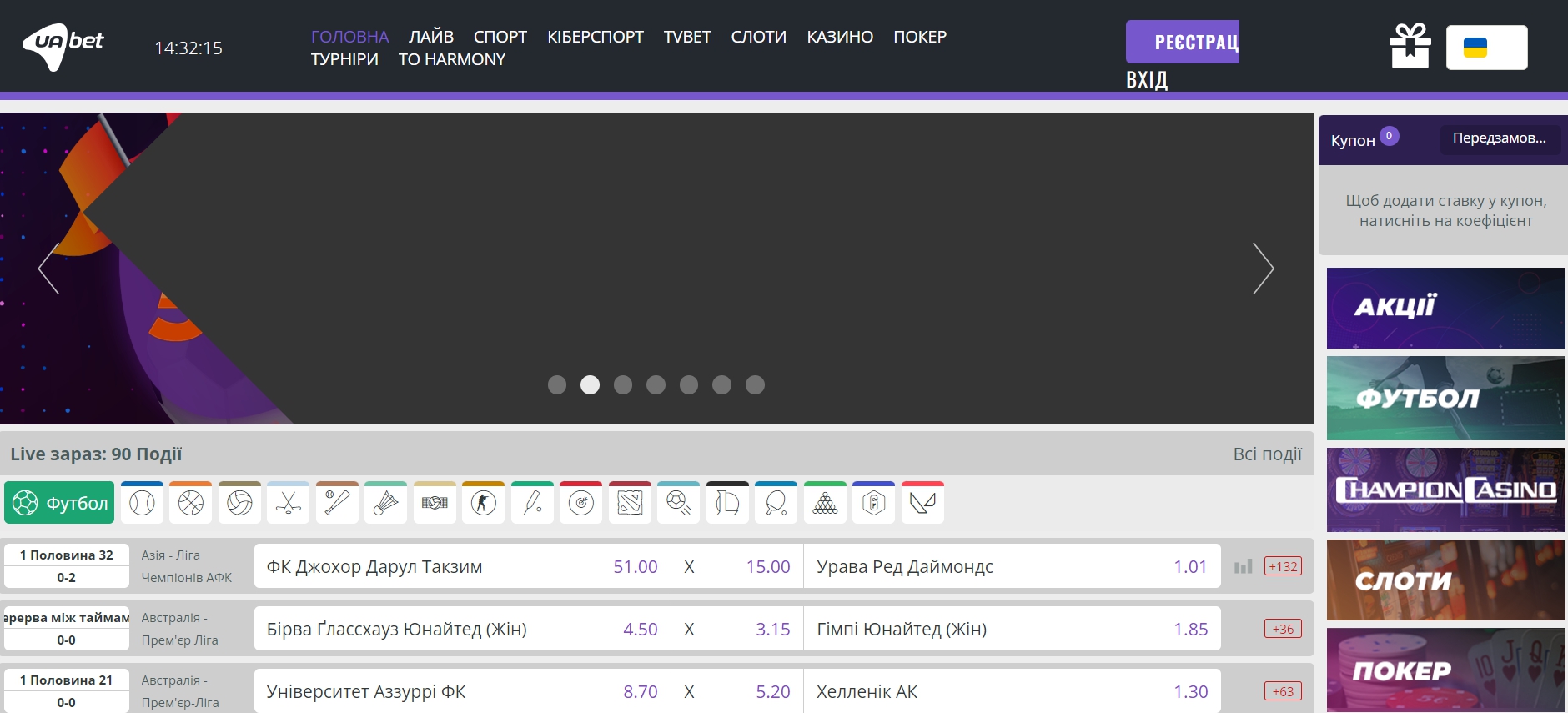 Uabet - букмекерская контора